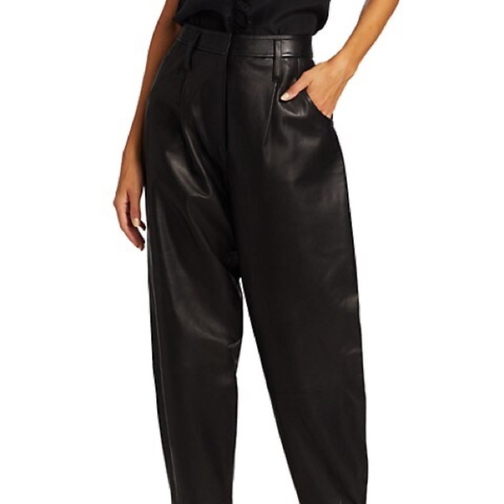 Frame Leather Barrel Leg Pants Size L
